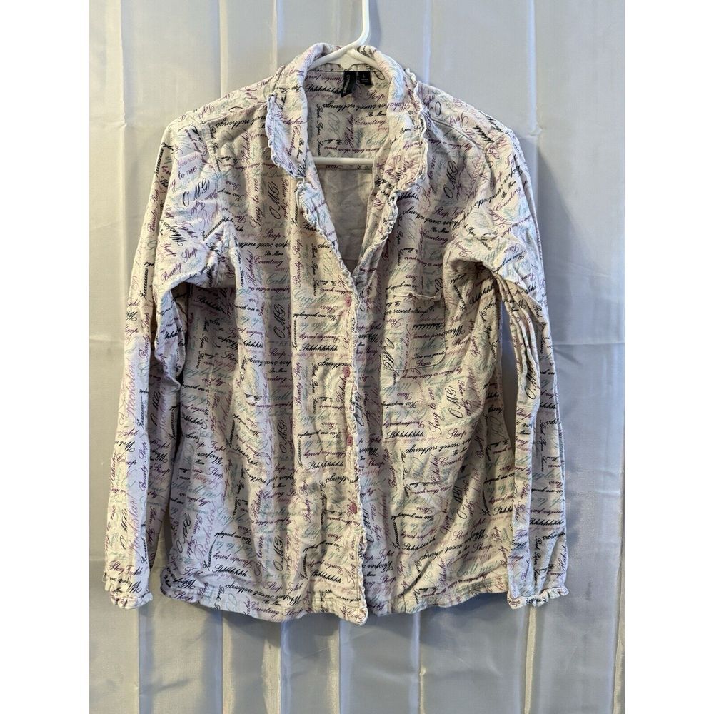Cynthia Rowley Sleepwear Womens Pajama Set L Pjs Sleep Pants Night Shirt Flannel